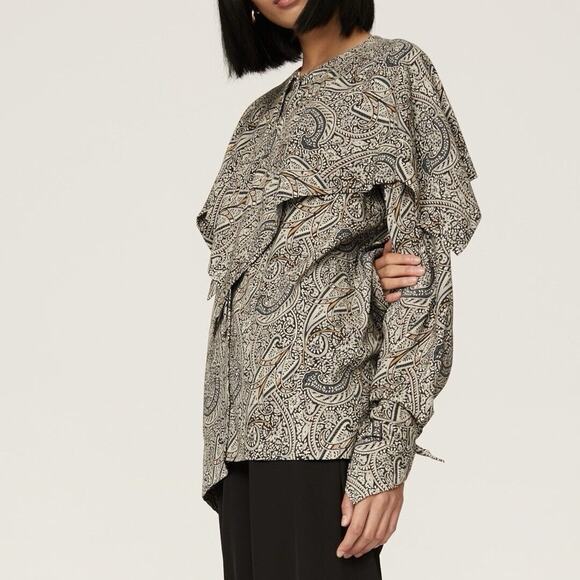 Rosetta Getty Paisley Scarf Top Size 4 - Picture 2 of 14